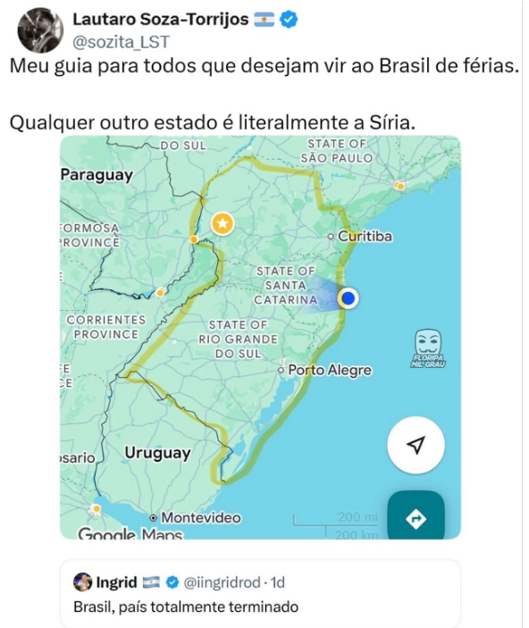 E tem quem seja contra.....O SUL é o meu país!
