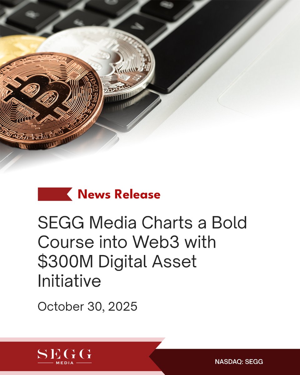 We’ve launched a Web3 and Digital Asset Strategy to connect traditional markets with #blockchain, aiming to generate sustainable on-chain yield, expand tokenization in sports &amp; entertainment, and strengthen our media ecosystem.

🔗: asmbly.link/tXue21z

🇺🇸 #NASDAQ: $SEGG