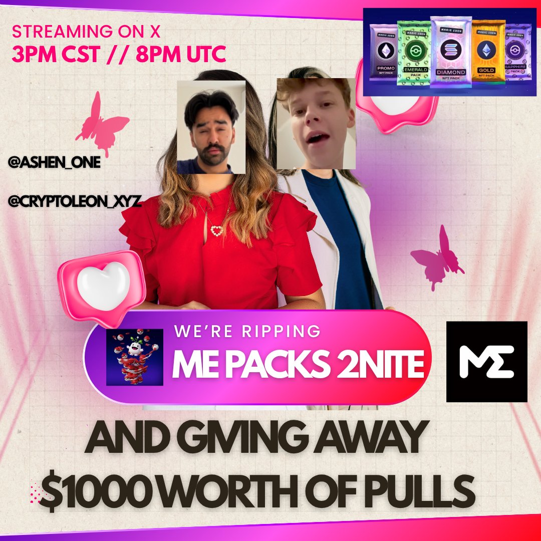 ashen_one's tweet image. ME AND LEON ARE GOING LIVE IN 2 HOURS AND RIPPING $1000 WORTH OF MAGIC EDEN&apos;S NEW PACKS

AND THEN GIVING AWAY EVERY SINGLE THING WE RIP, EVEN IF IT&apos;S A PSA 10 CHARIZARD WOTH $10,000

COME JOIN AND HANG OUT

THANKS MAGIC EDEN FOR SPONSORING THIS