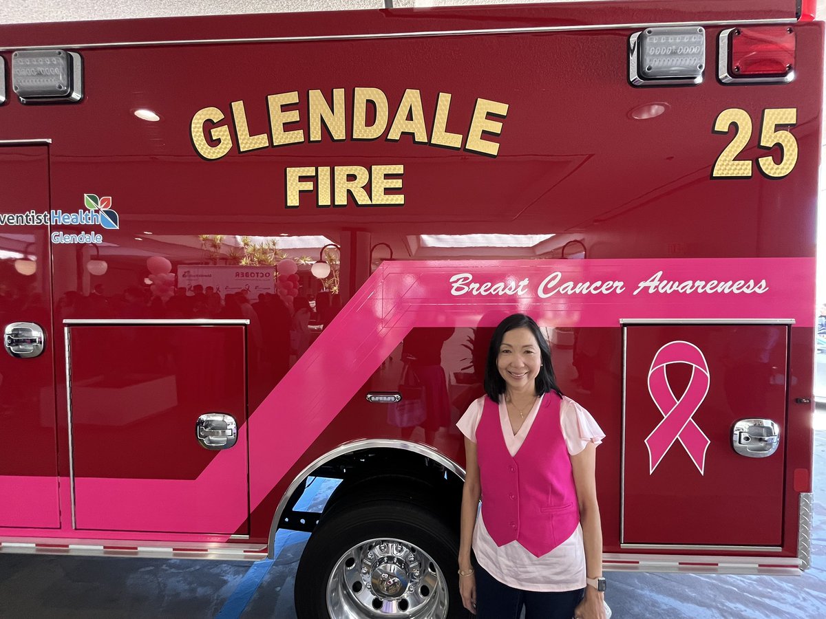 GlendaleFireCA's tweet photo. As we close out October, we celebrate… 15 Years Cancer-Free! Meet #BreastCancerSurvivor Thelma Salaya-Montecuollo. Diagnosed in 2010, Thelma battled 3 surgeries, 4 rounds of chemo, and 10 years of hormone therapy.
We’re so proud she’s part of #MyGFD!
Get screened. Take action. #WeWearPink #OctoberBreastCancerAwareness