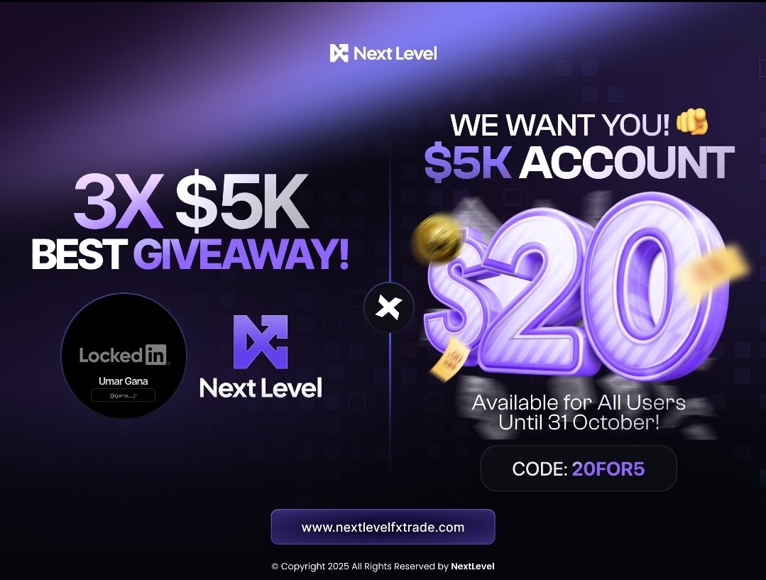 gana__jr's tweet image. Giveaway Time 🎁
3 × $5k account 

✅ Follow @gana__jr @UG__Sniper @next_level_prop 

checkout.nextlevelfxtrade.com/?ref=Ganajr2020 
Discord: discord.gg/2MuYfCYT
🔁 Repost &amp;amp; Mention 2
follow @SareedMangaree
@ibnmuax_fx  @drabberh @Joze_Gold @Marwan_fx01 @AshokFX01 @Abubakariguri