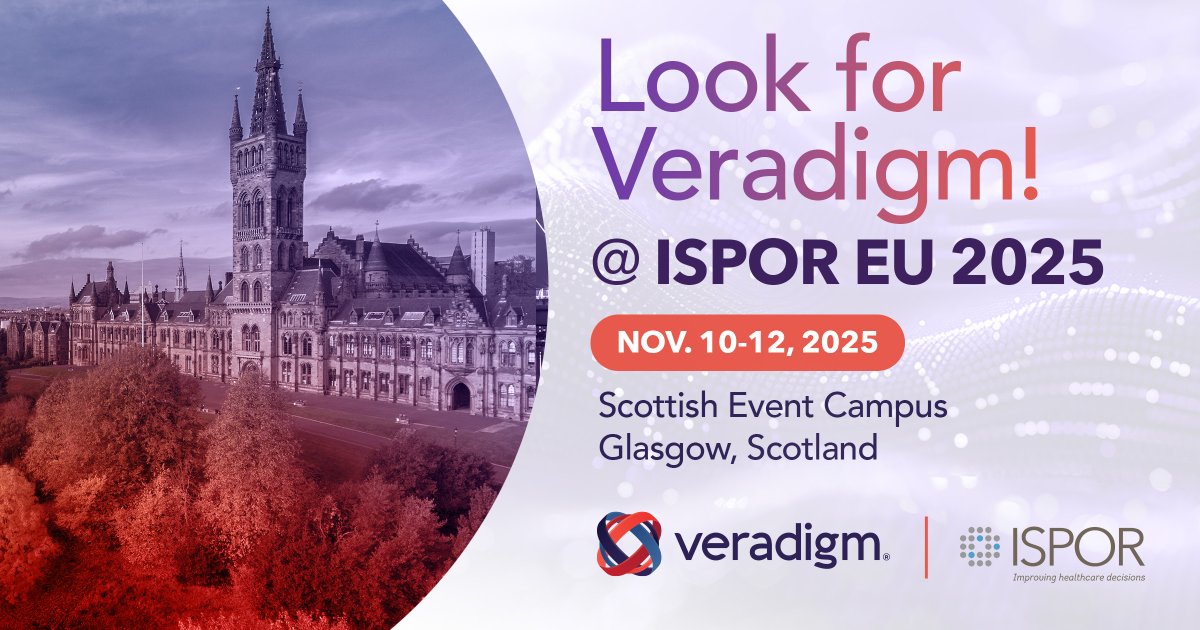 Glasgow, here we come! Excited to join ISPOR EU Nov 10-12. Visit Veradigm to learn how real-world data and insights are shaping evidence-based care and improving outcomes across life sciences. #ISPOREurope #HealthcareInnovation #RealWorldEvidence