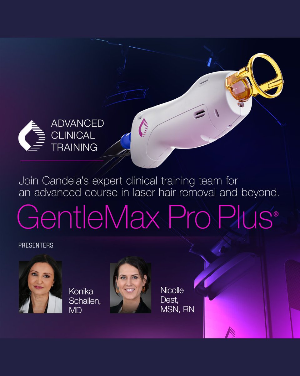 Join Candela for a free live advanced webinar focused on laser hair removal and beyond with the GentleMax Pro Plus® system. This session will dive into challenging cases, advanced multi-pass techniques, and wavelength selection.

Register: bit.ly/3Lg1dUf
