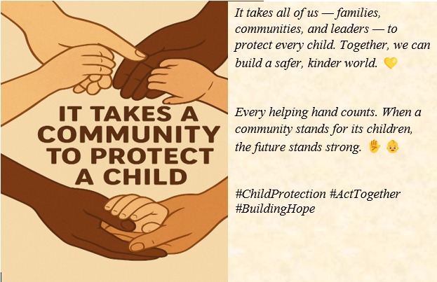 Hope_AidOrg's tweet image. Don't say, 'it's my neighbor's child', it's none of my business. "Protecting children is everyone's responsibility"