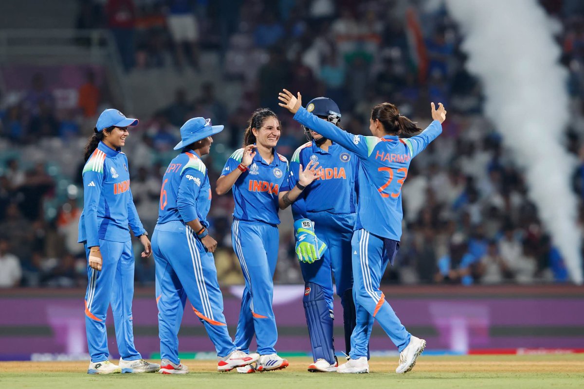 PIChaudhari1's tweet image. Congratulations to the Women in Blue for spectacular performance and beating the defending champion and seven times world champion Australia by 5 wickets in the semifinal.@mandhana_smriti 
#INDWvsAUSW #CWC25