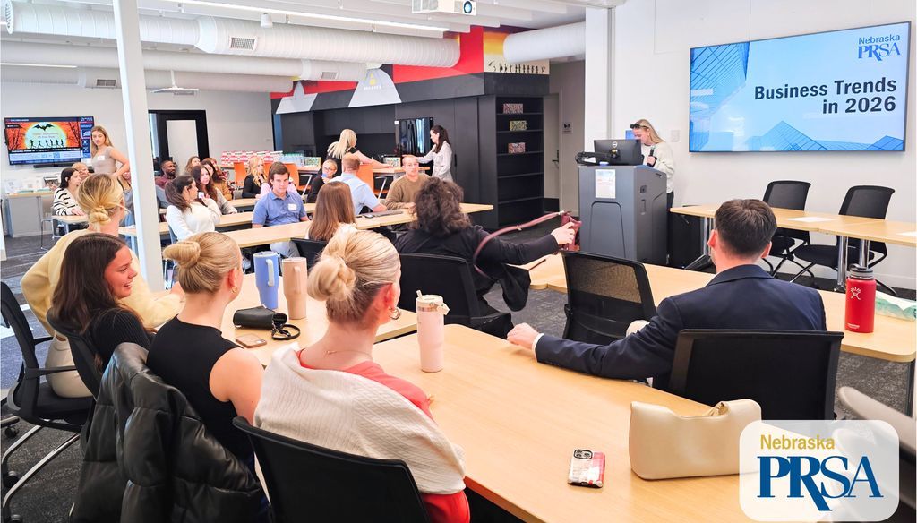 #TBT to last week’s Business Trends in 2026 event!

PRSSA chapters from Creighton, UNL, and UNO joined forces for mentorship, career tips, and headshots — celebrating #PRSARelationshipMonth in the best way! 🚀 
#PRSANebraska #PRSSA #2026Trends
