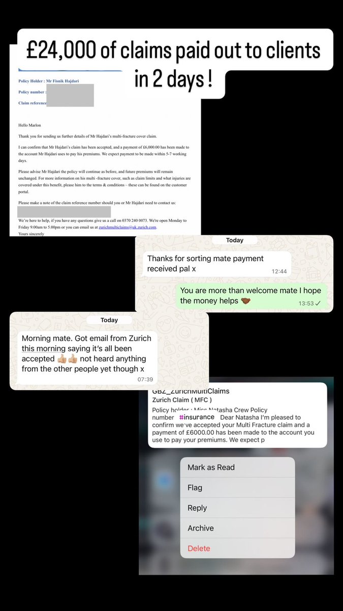 £24,000 in claims paid out in 2 days for our clients. 

I can not stress the importance of injury cover. 

You don’t know when you may get injured but you can protect yourself!