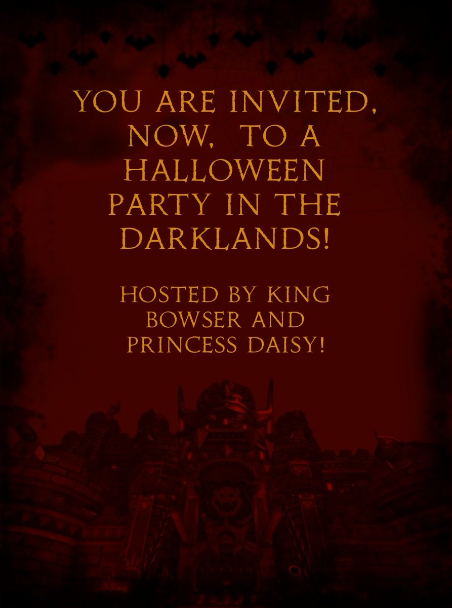 sarasaIands's tweet image. What's this? It's an invite for  YOU,  [ READER]!  Looks like a pop - up party for every Kingdom! 

[ #KOOPAWEEN ]