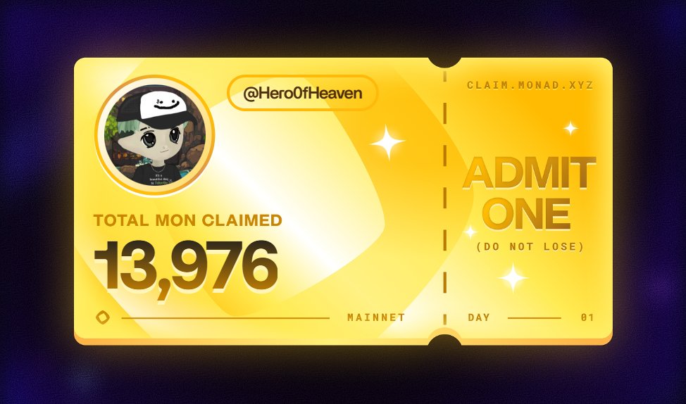 I may have missed out on getting a Monad card but happy with something rather than nothing. Thanks <a href="/monad/">Monad (mainnet arc)</a> for the experience!