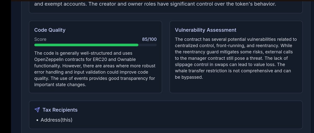tiem_zw's tweet image. Are you seeing the flying colors on $SCADA code? I ran a quick AI analysis on the code & guess what i found👀👇
Run & see it for yourself on midgard.wtf