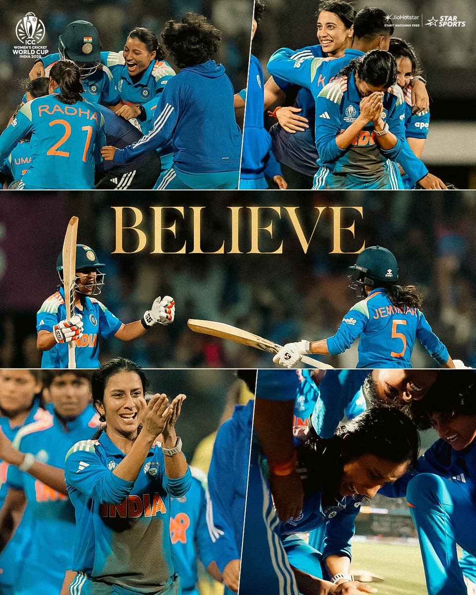 StarSportsIndia's tweet image. This is what it means to win a crunch game for your country! 🥹🇮🇳🫡

WATCH CWC 25 FINAL 👉 #SAvIND | SUN, NOV 2, 2 PM on Star Sports Network &amp;amp; JioHotstar