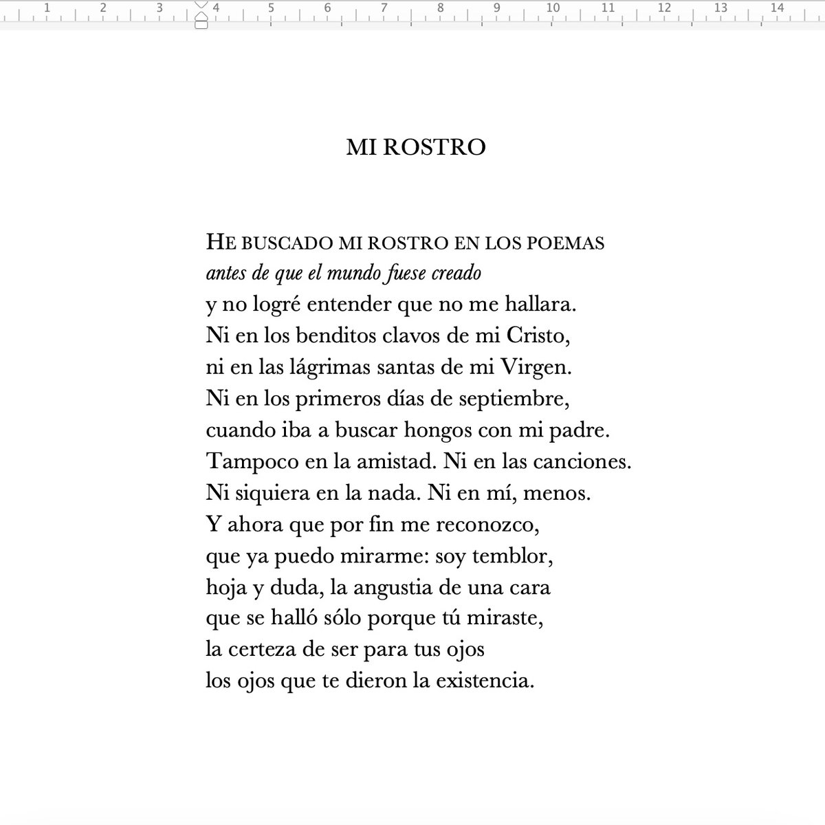 Descarté este poema de la antología. Ahora no sé si hice bien.