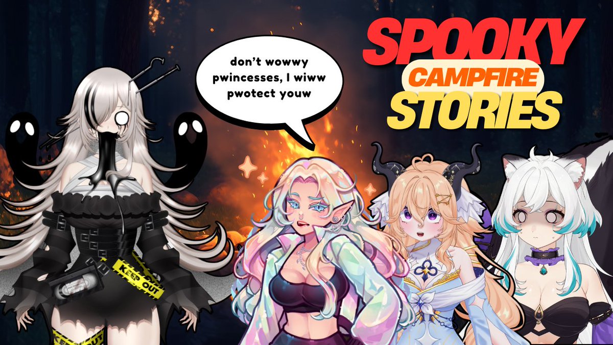 Tonight at 8pm ET we are BACK with more scary campfire stories with our resident whorror girlies 👻❤️

Come hang out as we tell real-world horrors, tales that tingle your balls, and the creepiest copypastas I can find 2 hours before stream 🤙

🔗⬇️