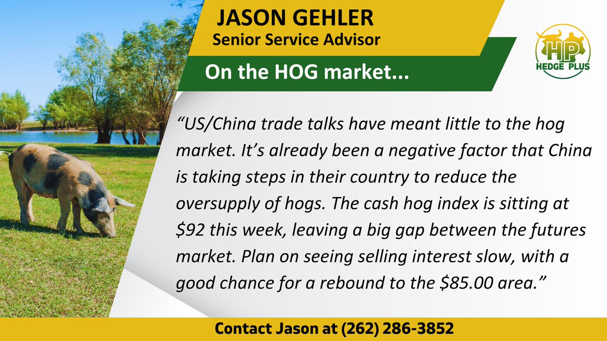 Minimal movement with hogs today as trade talks with China have had little impact on that market...

December hogs added a nickel to finish the day at $80.82½
