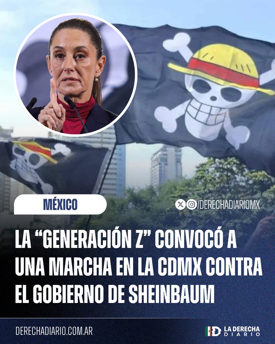 Derecha Diario México (@derechadiariomx) on Twitter photo 🚨🇲🇽 | LA GENERACIÓN Z SE HARTÓ DE SHEINBAUM: La llamada "Generación Z" convocó a una marcha pacífica el 15 de noviembre en la CDMX para manifestarse en contra del gobierno de la inútil Claudia Sheinbaum. 🚨🇲🇽 | LA GENERACIÓN Z SE HARTÓ DE SHEINBAUM: La llamada "Generación Z" convocó a una marcha pacífica el 15 de noviembre en la CDMX para manifestarse en contra del gobierno de la inútil Claudia Sheinbaum.