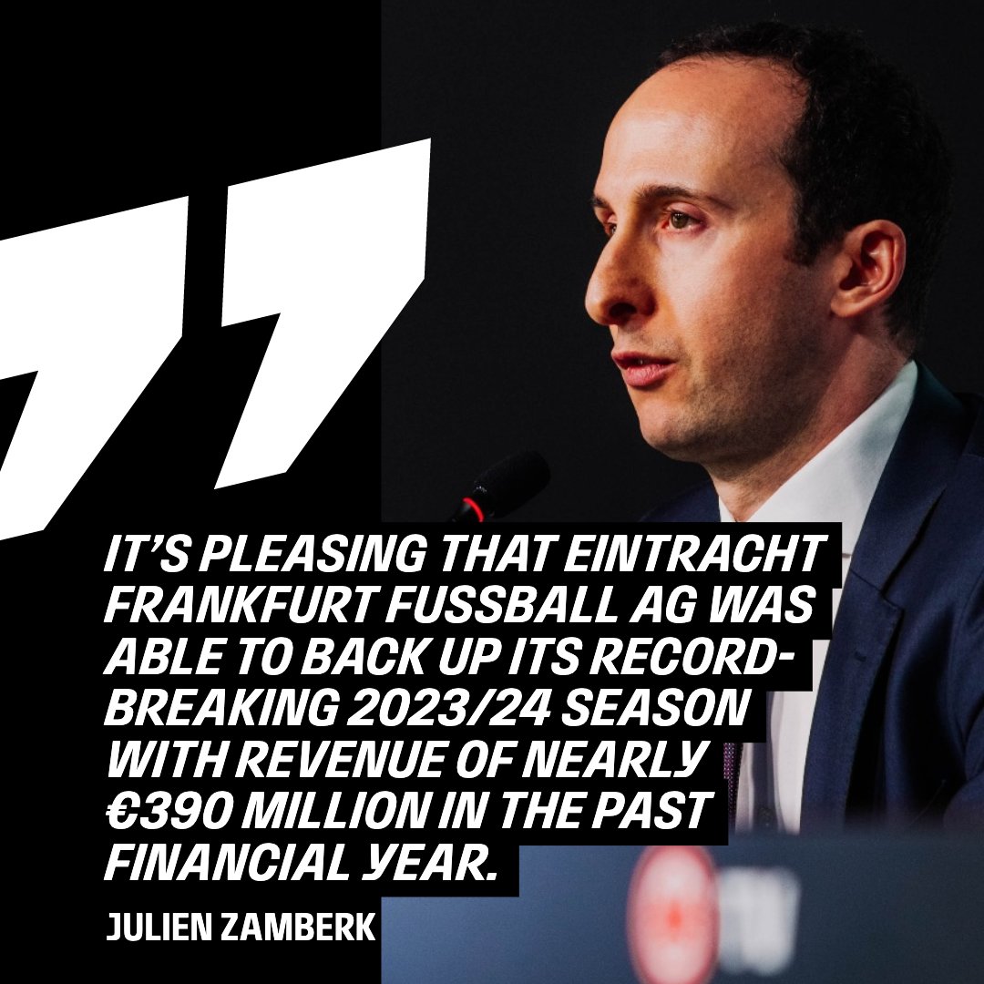 eintrachtint's tweet image. The financial statement for 2024/25 📊

On Thursday, Chief Financial Officer Julien Zamberk presented the financial data for Eintracht Frankfurt Fußball AG for the 2024/25 season: en.eintracht.de/news/die-finan…

#SGE