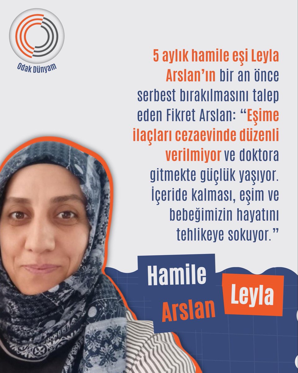odakdunyam2's tweet photo. Leyla Arslan hamile ve 4 Ağustos 2025’den bu yana Edirne Cezaevi’nde tutuluyor. Gebeliği riskli. Anne ve bebeğin hayatı tehlikede. 

@yaseminhadivent

#KHKlarİptalEdilsin https://t.co/PYWNUkkHE9