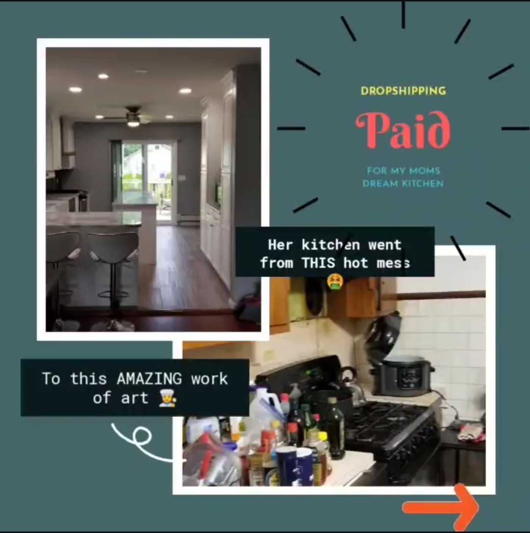 katdday's tweet photo. Dropshipping and software programming paid for my moms dream kitchen. I didn't grow up with money i wasn't born rich. I was born to an unwed single mother that works 2/3 job my entire life just to make earns meet. For 10 years she supported my dreams, even when they didn't haveit https://t.co/hBtFn0baJL