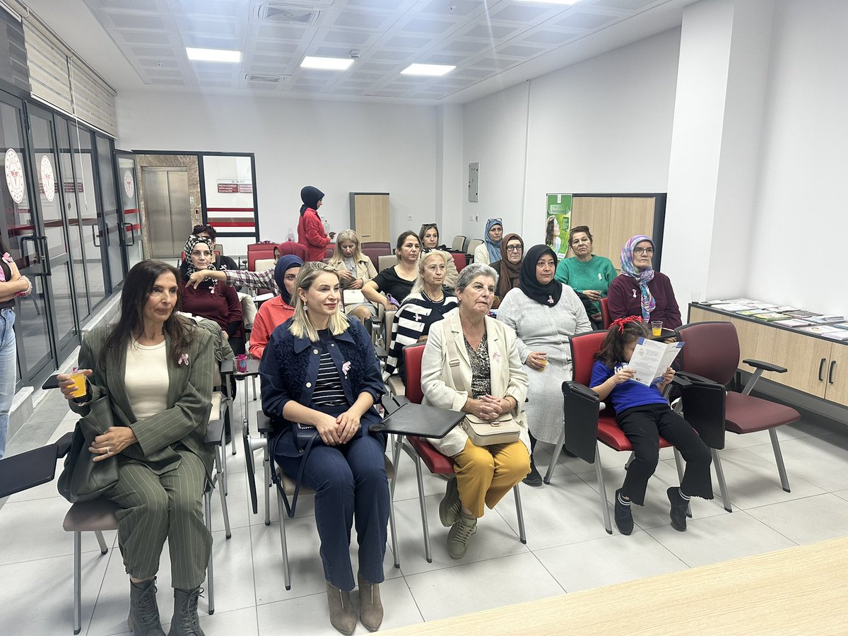 Meme kanserinde farkındalığı arttırmak ve erken tanının önemini vurgulamak amacıyla Uzm.
Dr. Miray Sancaktar Demiröz ve Psk.Kübra Çiftçi’nin değerli sunumlarıyla
Kuşadası İlçe Sağlık Müdürlüğünde düzenlenen seminere ilçe kadın kolları başkanlığı olarak katılım sağladık.