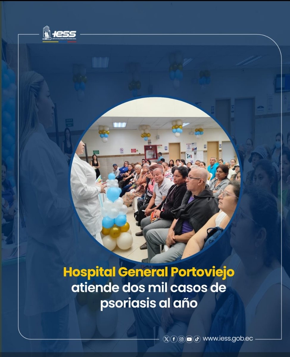 #BoletínIESS I En el Hospital General Portoviejo 🏥 anualmente son atendidos 2️⃣ 0️⃣0️⃣0️⃣ pacientes con psoriasis, una enfermedad autoinmune crónica. 

Conozca más en el siguiente link ▶️ acortar.link/emXpeq