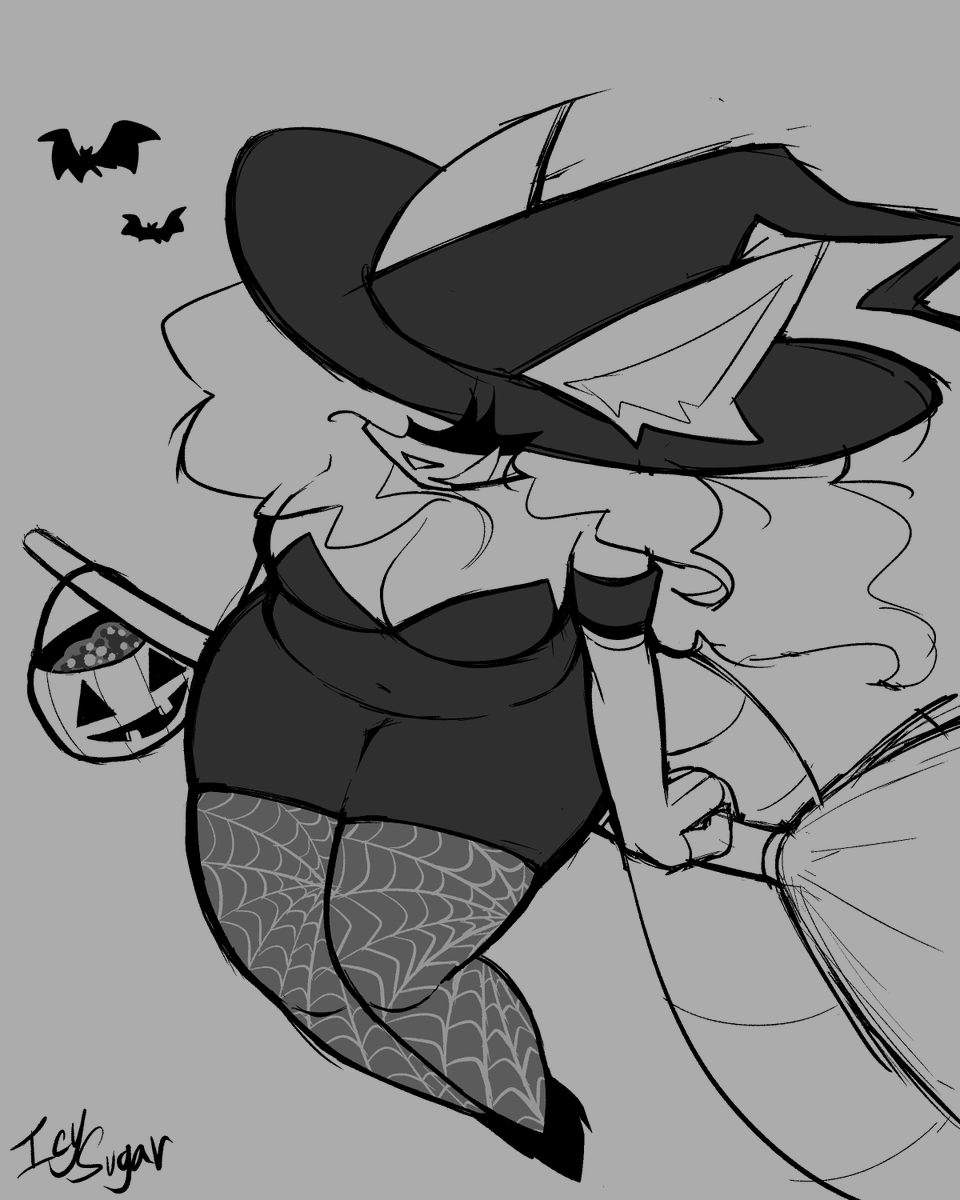 here's a sketch of Icy dressed up as Cordelia from dead estate for halloween