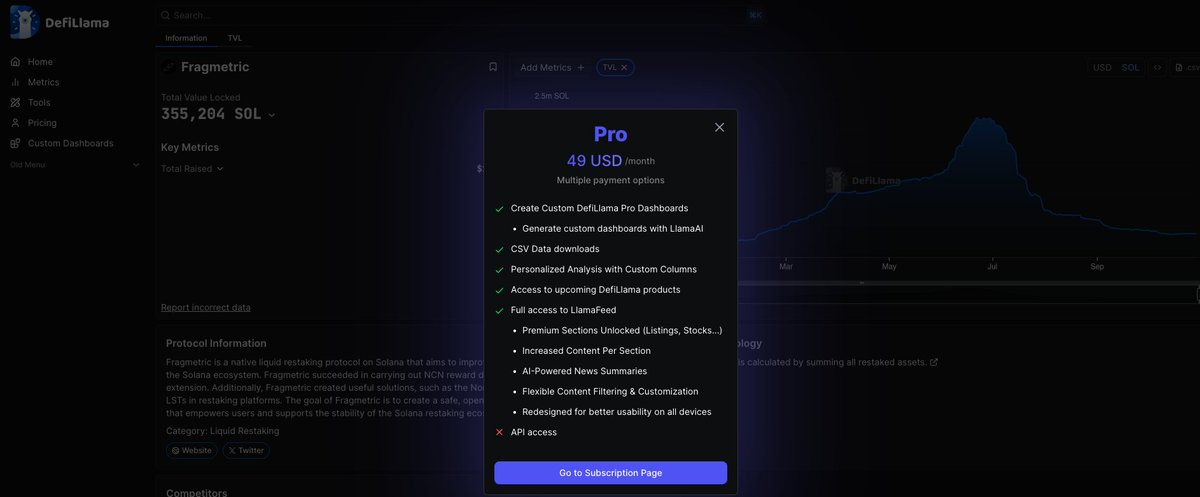 RIP free <a href="/DefiLlama/">DefiLlama.com</a>  CSV downloads
