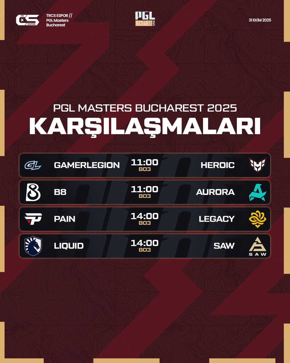 trcsespor's tweet image. 🏆 PGL Masters Bucharest 2025'te Çeyrek Final maçları karşınızda!