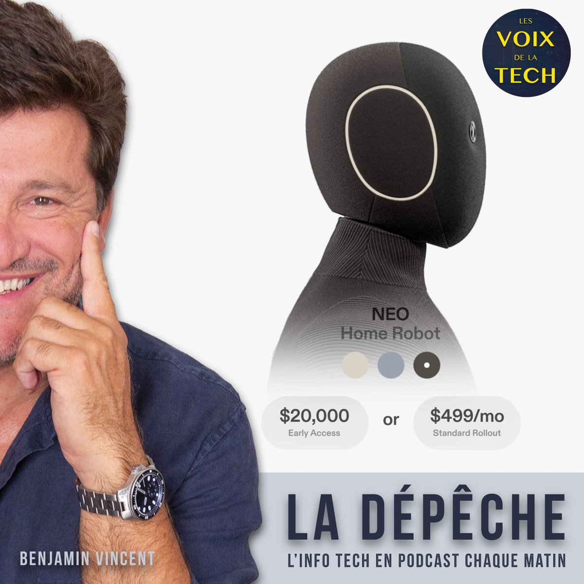 LesVoixdelaTech's tweet image. 🤖 #NEO, le robot humanoïde pour la maison de @1x_tech, c&apos;est le sujet du jour dans #ladepecheLVDLT avec @benjaminvincent !
🕹️ Un #robot... qui, pour l&apos;instant, ne sait quasiment rien faire tout seul. Résultat : un opérateur à distance en prend le contrôle, il voit et entend tout…