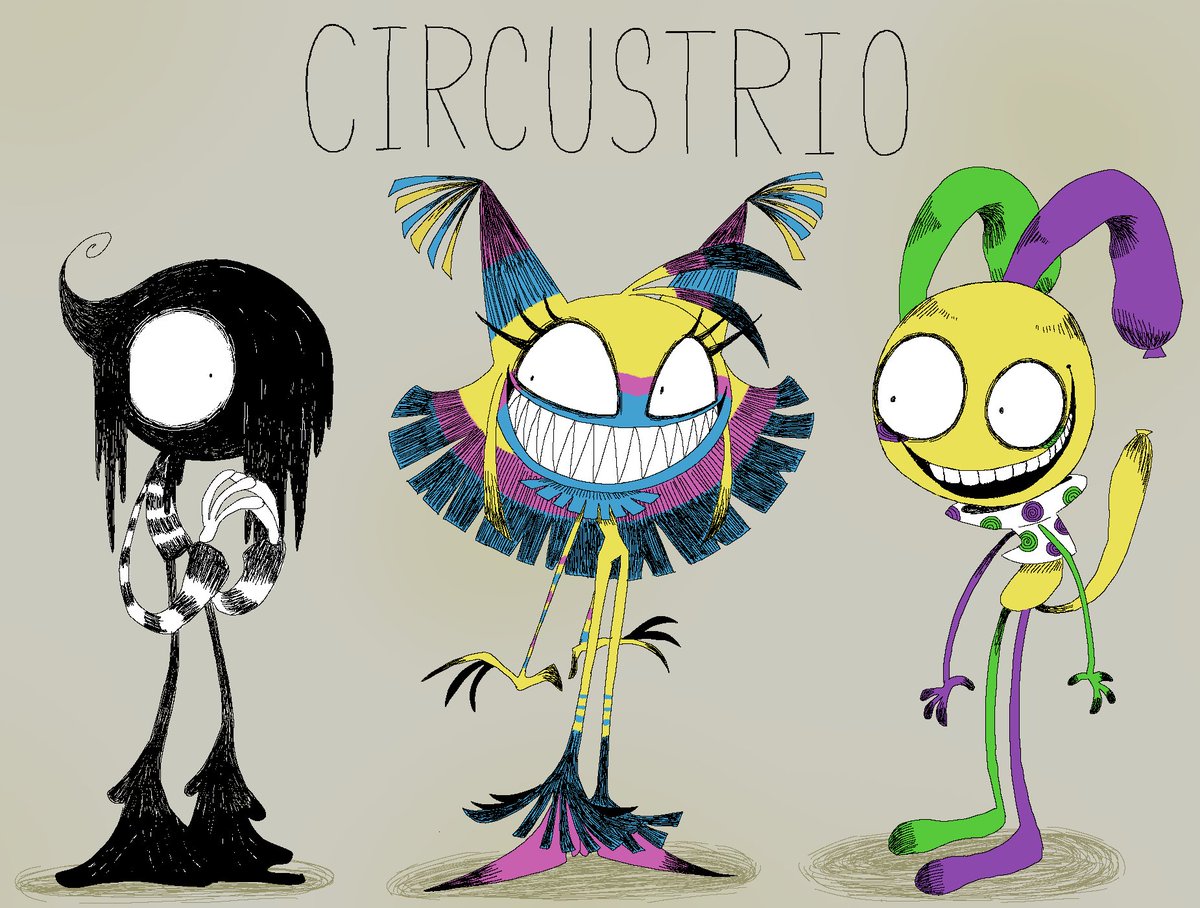 neko_yume0122's tweet image. Tim Burton style CIRCUSTRIO
#dandysworld