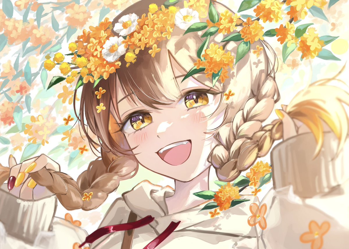 昨日あげた金木犀ちゃん🧡💛
お顔アップも可愛いからみてほしい…

#イラスト