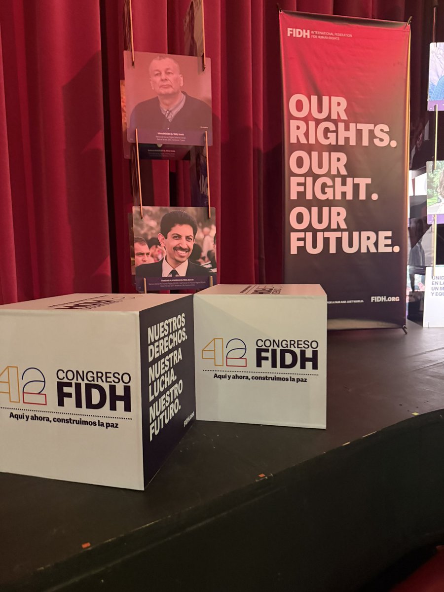 At #FIDHCongress in Bogotá, we remember all the times detained prominent HRD Abdulhadi Al-Khawaja who started a hunger strike as he approaches 15 years in prison.
#FreeAlKhawaja from prison in #Bahrain NOW!

<a href="/Statsmin/">Statsministeriet</a> <a href="/eucopresident/">António Costa</a> <a href="/kajakallas/">Kaja Kallas</a>
 <a href="/vonderleyen/">Ursula von der Leyen</a> <a href="/KajsaOllongren/">Kajsa Ollongren</a>