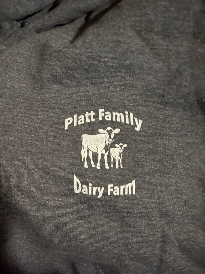My sister got us all shirts and hoodies for the farm! ☺️🐮