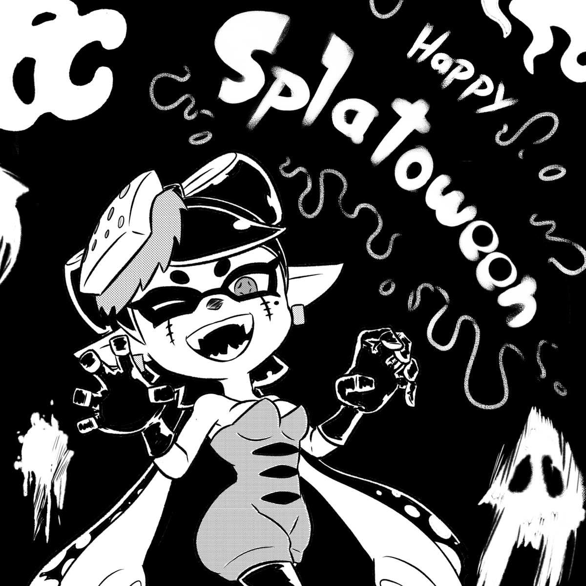 Happy Halloween everyone!

Callie's here to spook y'all:
#splatoween #Splatoon