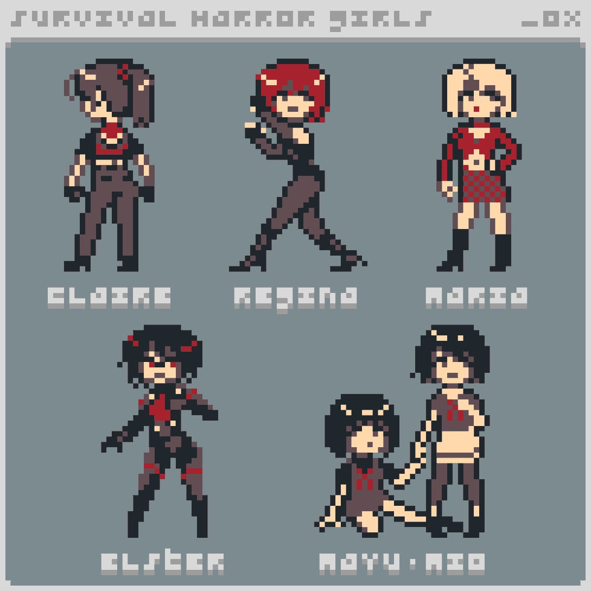 Final girls en jueguitos de terror
·
·
·
#pixelart #art #fanart #drawing #illustration #survivalhorror #residentevil #silenthill