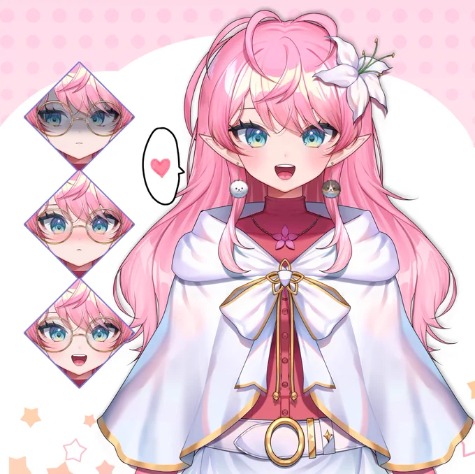 my cute 1000 year old elf vtuber art: rig: