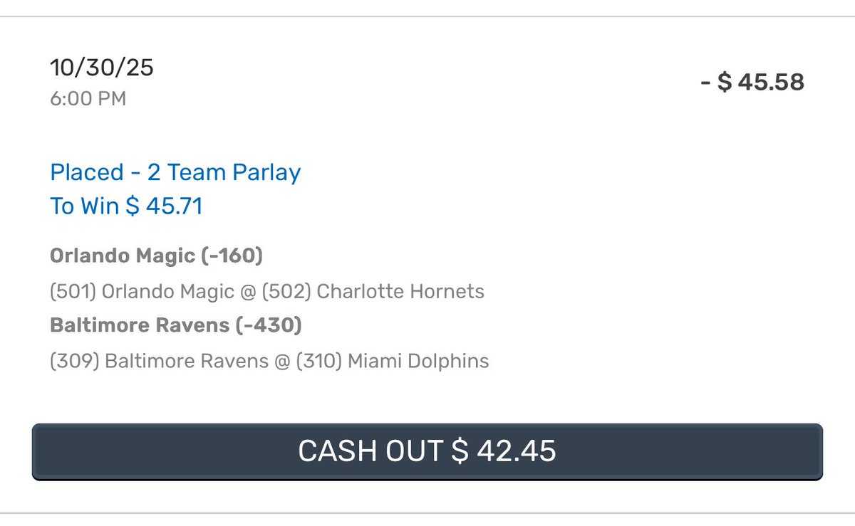 juancuennca's tweet photo. Magic ML &amp; Ravens ML
#parlay #NFL #betting #ravens #magic https://t.co/EVUSYBh8Hv