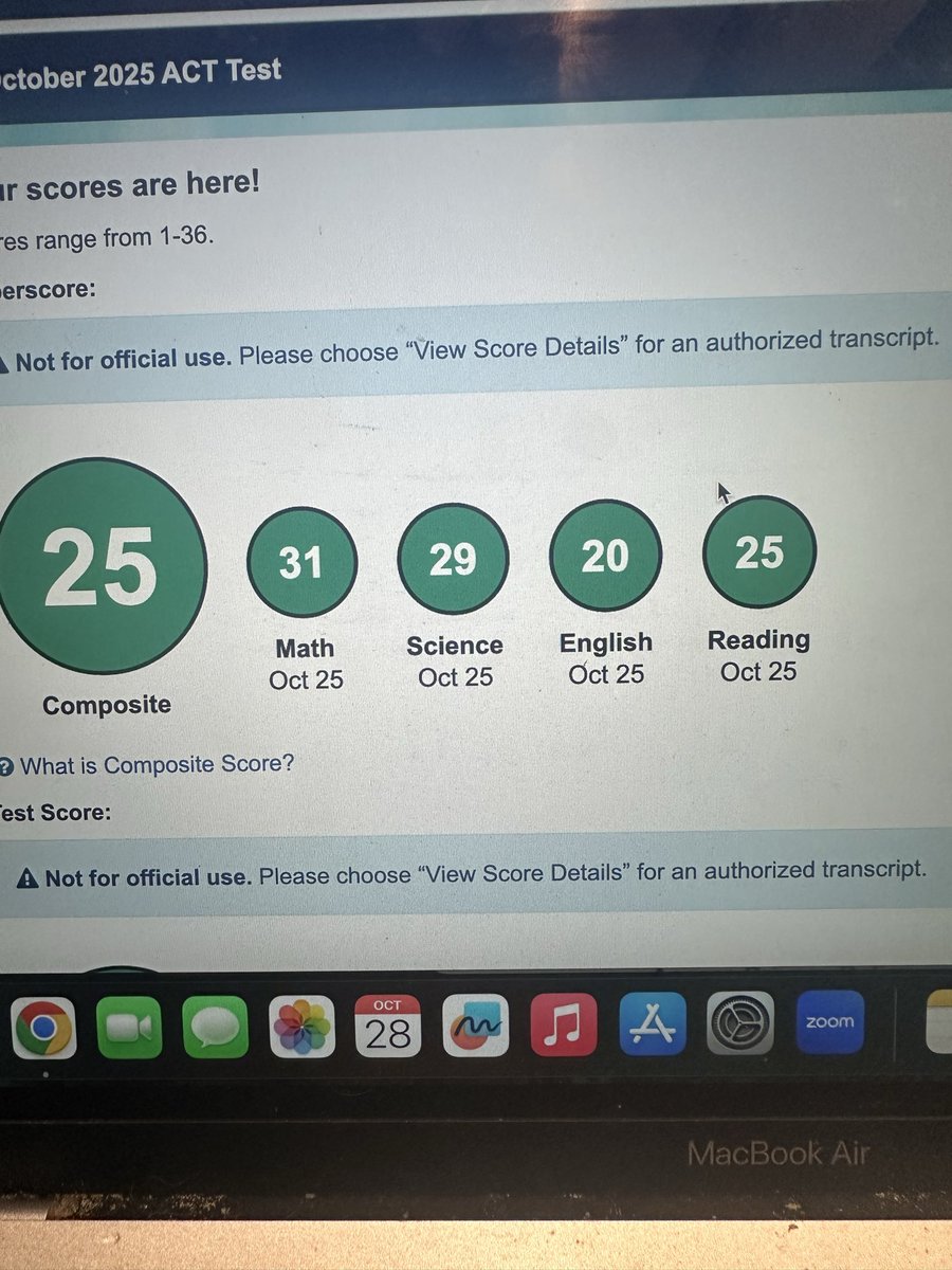 Stem score of 30 which makes sense due to my interest in an engineering degree.. but my score hasn’t changed since last test even though I did 1-2 points better on every category…