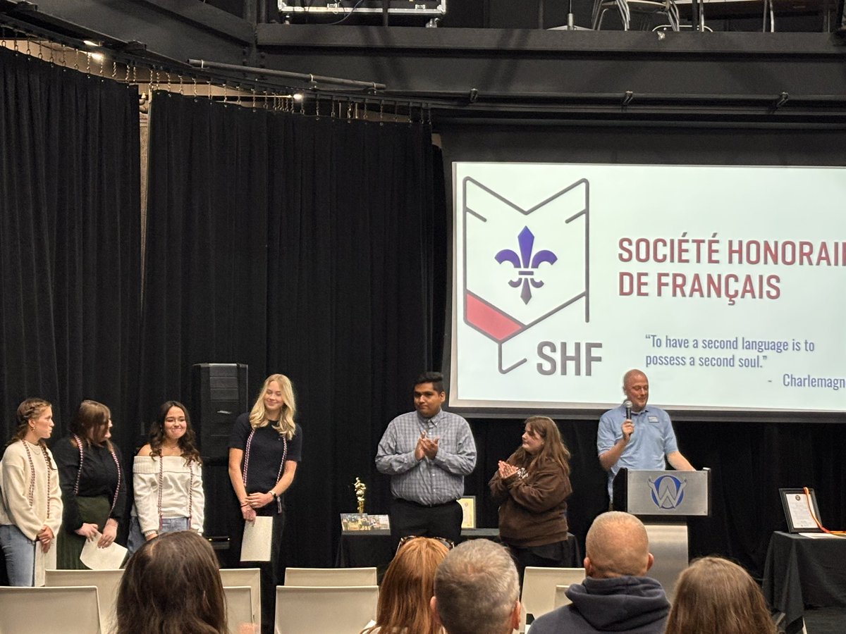 Olathe West World Language Honor Societies induction tonight! Congratulations students for all your hard work. #owlpower