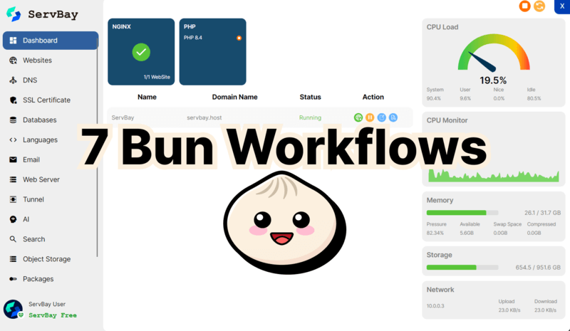 jsdevspace's tweet image. 7 Bun Workflows to Supercharge Your Full-Stack Development jsdev.space/bun-workflows/ #bun #nodejs