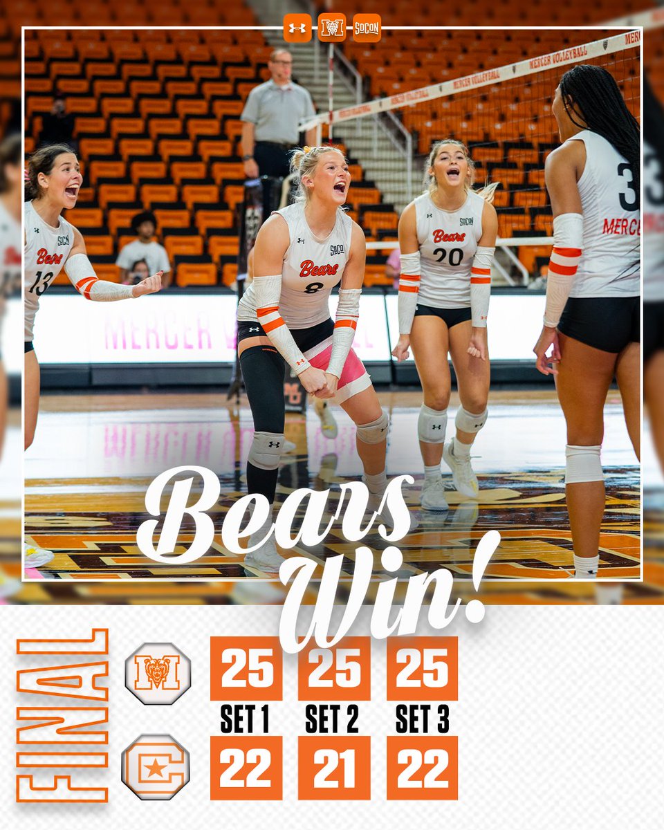 MercerBearsVB's tweet photo. Took care of business in Charleston😤

#DefendTheDen | #WALDONSTRONG https://t.co/QE9g4oq9mp