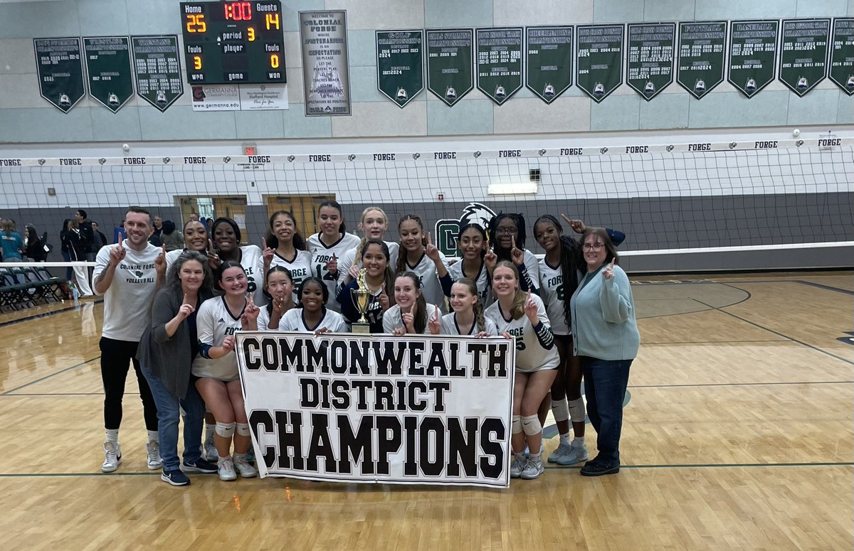 Forge Volleyball
2025 Commonwealth District Final

Forge 3
Massaponax 0
Final

2025 Commonwealth District Champions #championville