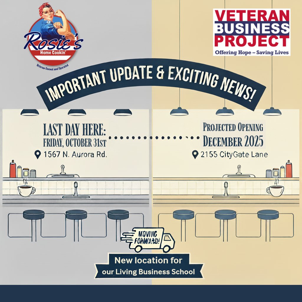 VetBizProject's tweet image. We have some important news to share! Due to an unexpected development, our last day of service at our current location will be tomorrow, Friday, October 31st.
While it&apos;s bittersweet to say goodbye to this chapter on such short notice, we are incredibly excited for the next one!