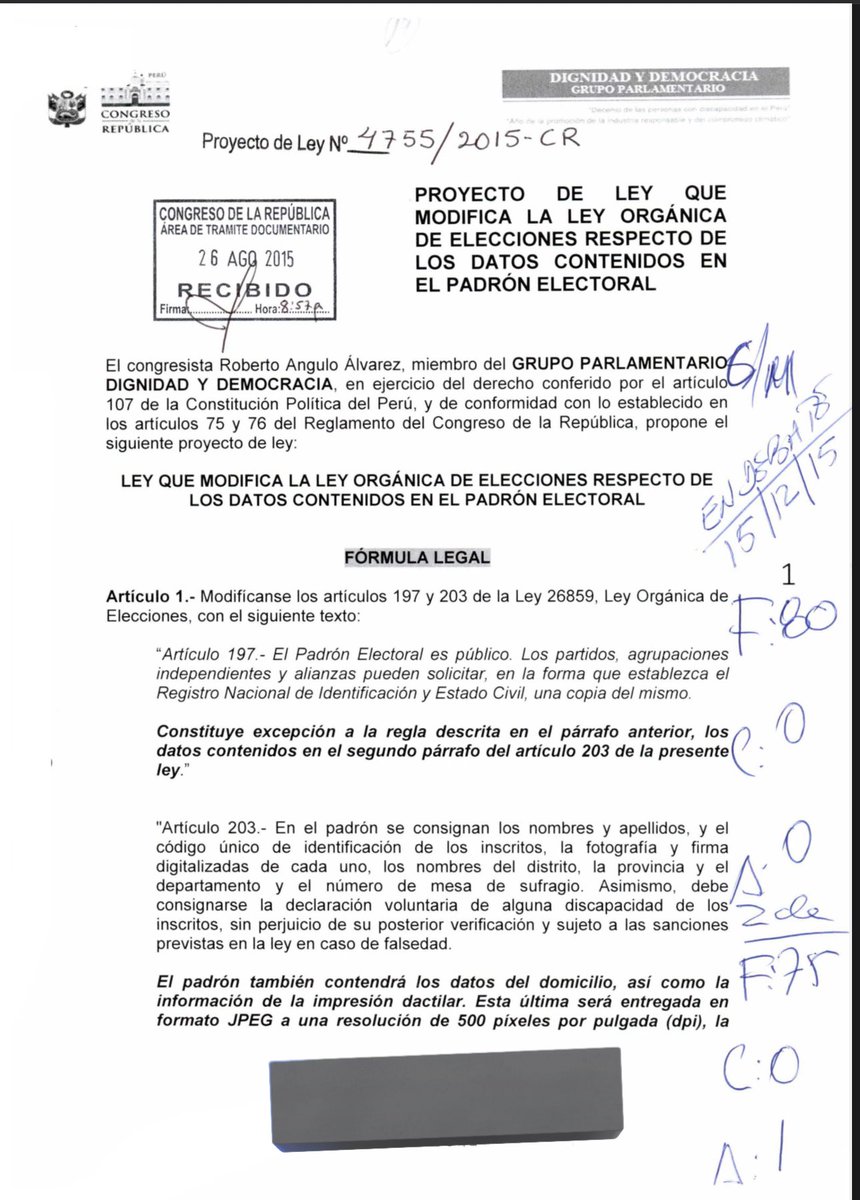 No, eso no es correcto. 

La norma de Bartra fue para poner en internet el Padrón electoral. La agregaduria de domicilio vino por una modificatoria de la ley en el 2016 durante el gobierno de Ollanta y fue por el congresista Roberto Angulo. 

De la bancada Dignidad y Democracia.