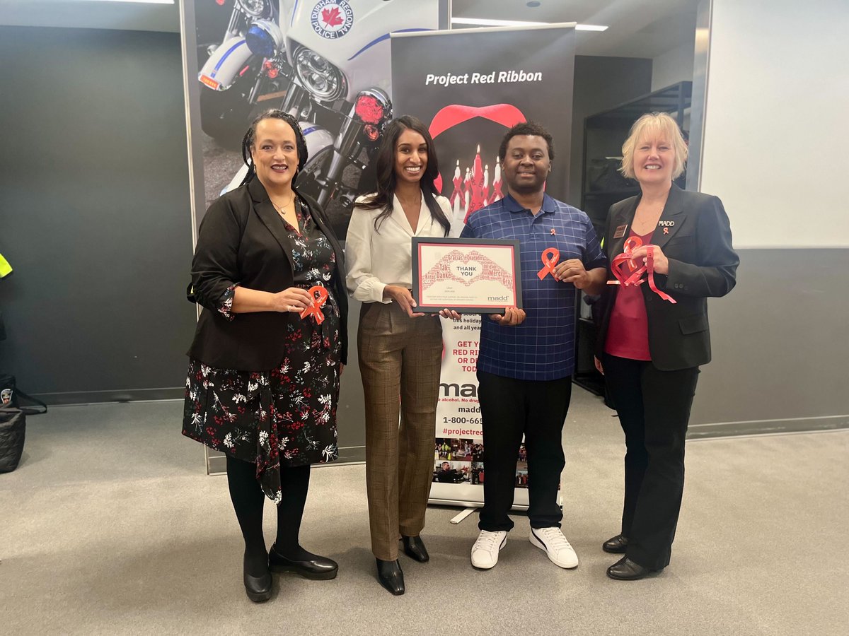 This morning, we were honoured to join <a href="/maddcanada/">MADD Canada</a> for their national Project Red Ribbon launch to remind Canadians to not drive impaired and get home safe this holiday season.

Ridesharing plays a vital role in the fight against impaired driving. When people have access to