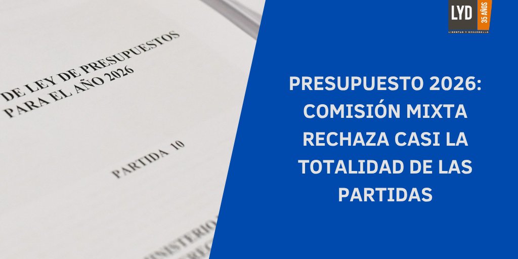 LyDChile's tweet image. La Comisión Mixta Especial de Presupuestos —integrada por senadores y diputados— rechazó esta semana la casi totalidad de las partidas del proyecto de Ley de Presupuestos 2026. La instancia sesionó el martes 28 y miércoles 29 de octubre, y estuvo marcada por tensiones entre el…