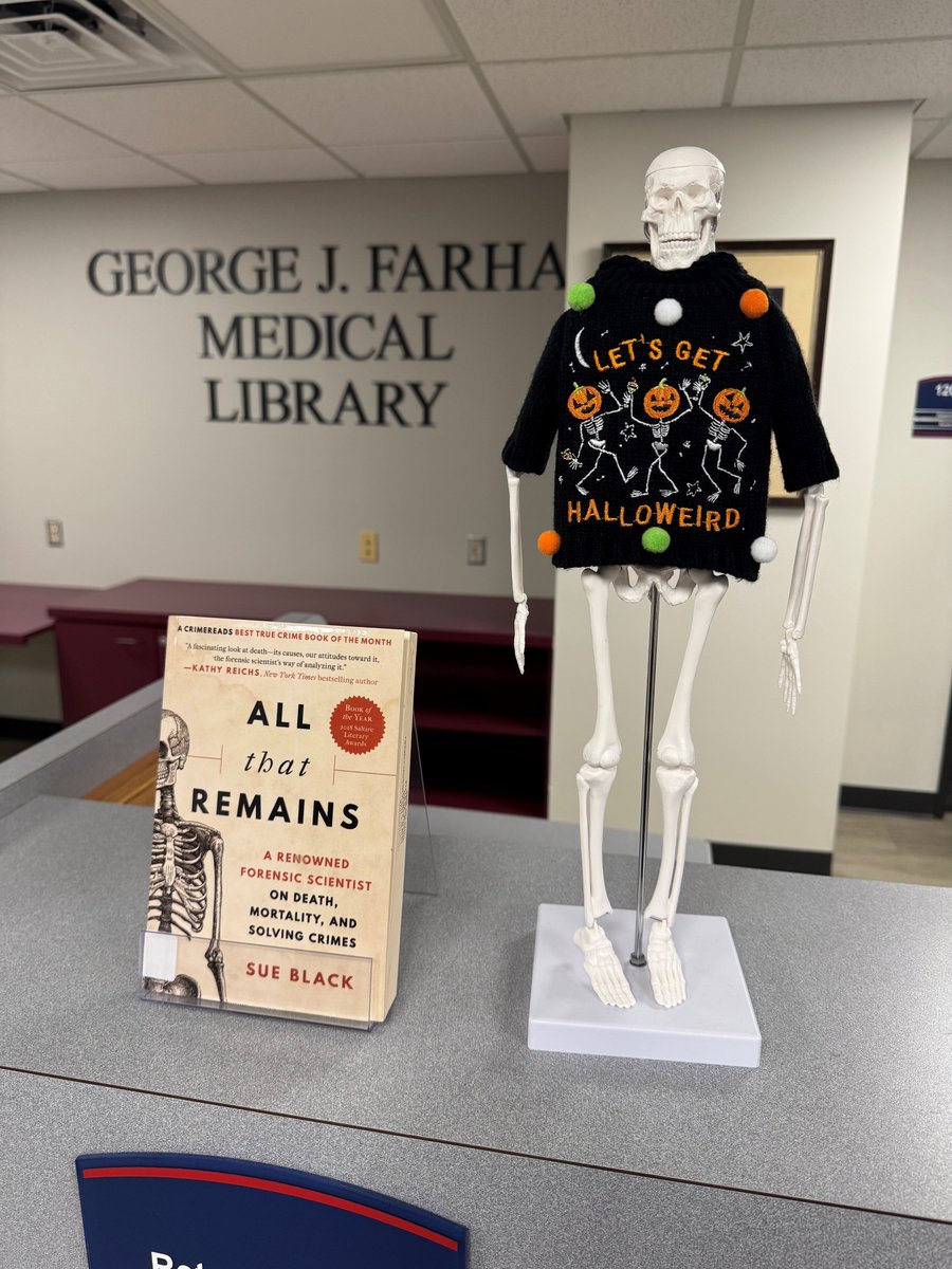 📚 October is National Medical Librarians Month! Thank you to Kathryn Mann in our George J. Farha Medical Library for hosting a fun Haunted Historical Room for our campus. #NMLM #medlibs