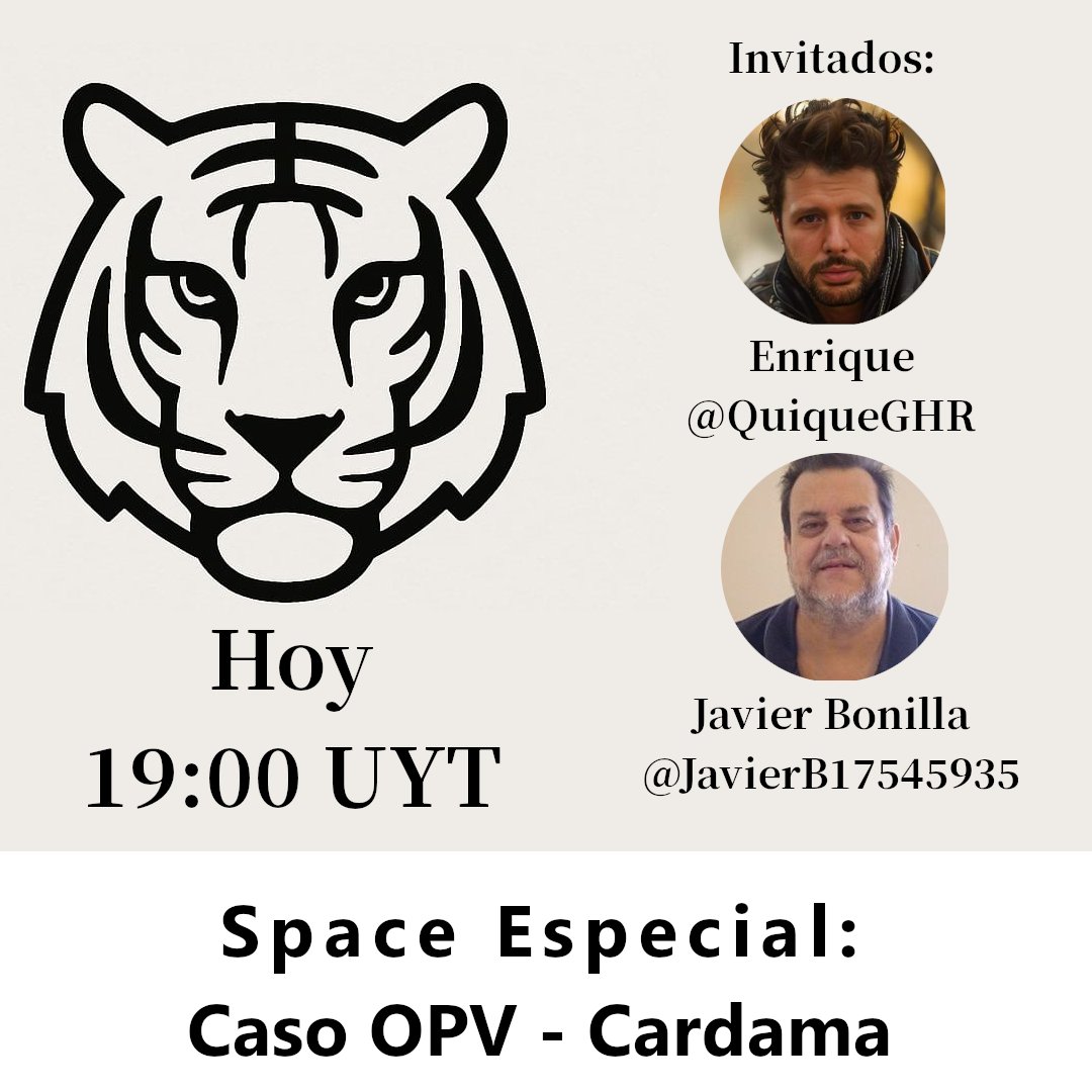¿Qué hay detrás del caso Cardama? 🕵️‍♂️
Hoy a las 19hs lo analizamos en un Space especial con Enrique (<a href="/QuiqueGHR/">Enrique Guillermo Hernández Rodríguez 🇺🇾</a>) y Javier Bonilla (<a href="/JavierB17545935/">Javier Bonilla</a>).
Un encuentro para entender los hechos, las repercusiones, y discutir sobre el tema.
🎙️ Te esperamos.
#CasoCardama #VocesLiberales