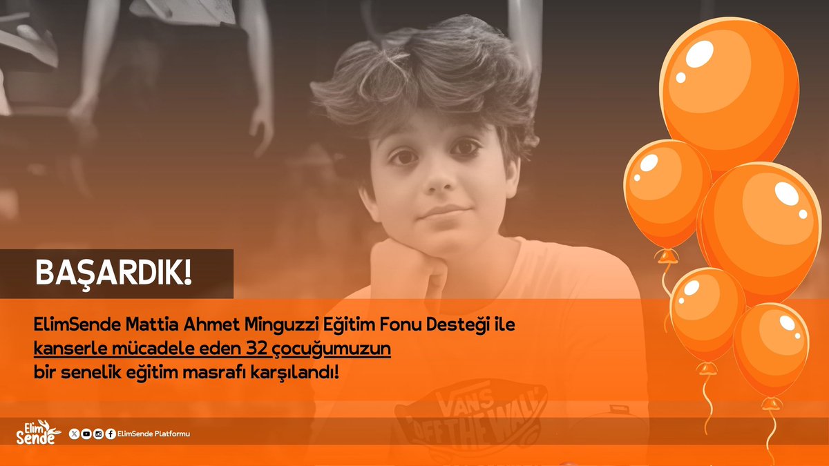 Mattia Ahmet Minguzzi’nin anısına, Kansersiz Yaşam Derneği işbirliğiyle 32 kanser hastası ve maddi desteğe muhtaç çocuğumuzun eğitim masraflarına katkıda bulunduk. 

#başardık #elimsende #kansersizyaşam #mattiaahmetminguzzi