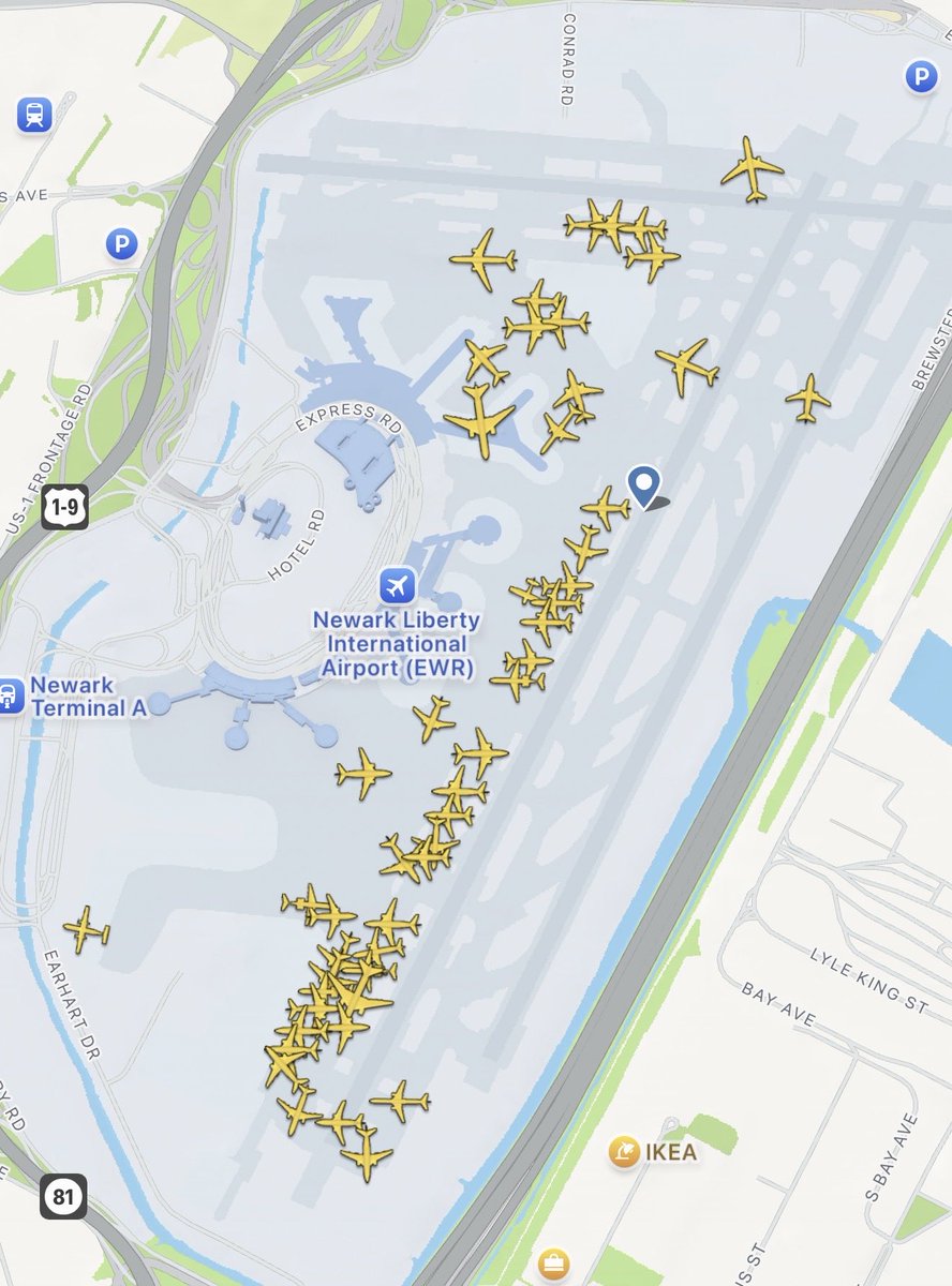 Holy cow, you do not want to be traveling via JFK/EWR/LGA today.

~4 hour average delays at all NYC airports, and that’s only if your flight isn’t canceled.

Just take a long at the endless line of planes waiting hours to takeoff.