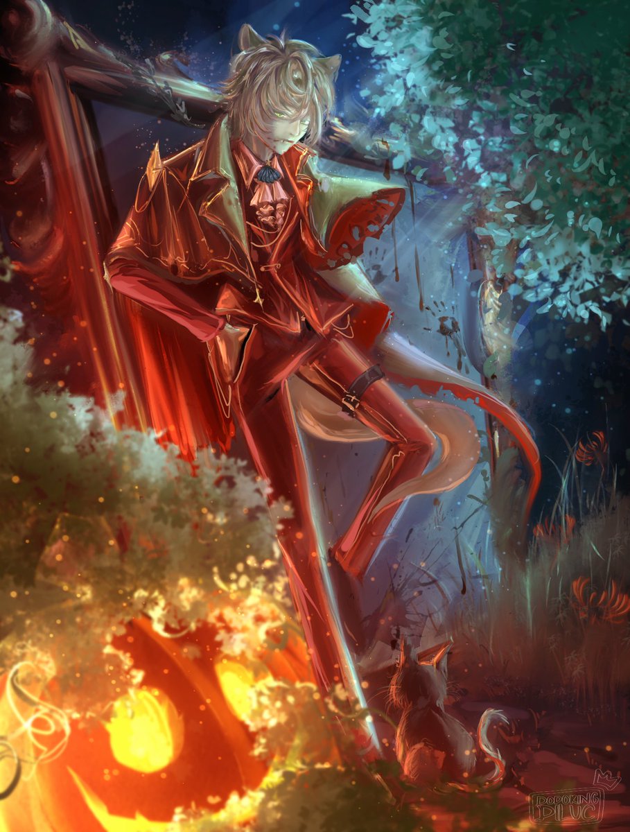 I made classic vampire <a href="/OtterlyHomeless/">Otterly</a> casually blending into humanity whenever he wants #otterlyspookycontest Happy Halloween🎃🍂✨